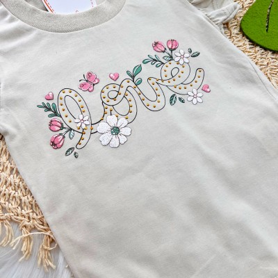 Conj. Blusa Love Floral e Short - Verde
